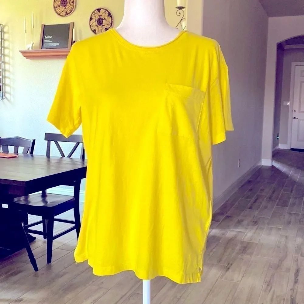 NWT Madewell Yellow T-Shirt Short Sleeves 100% Cotton Crew Neck Minimalist Chic
